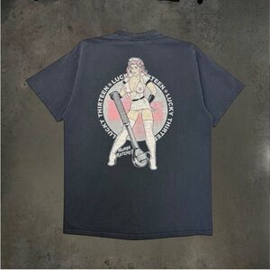 Vintage Y2K 2000s Lucky13 ‘ Busty Pin Up Nurse ‘ West Coast Choppers Style Tee